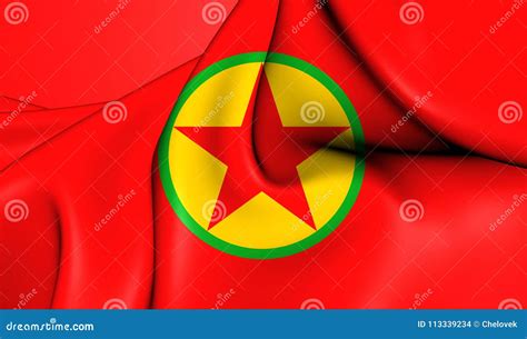 Flag of Kurdistan Workers` Party Stock Illustration - Illustration of ...