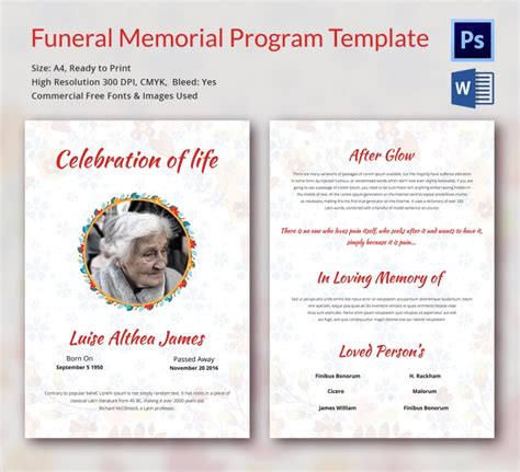 13+ Funeral Memorial Templates – Free Word, PDF, PSD Documents Download ...