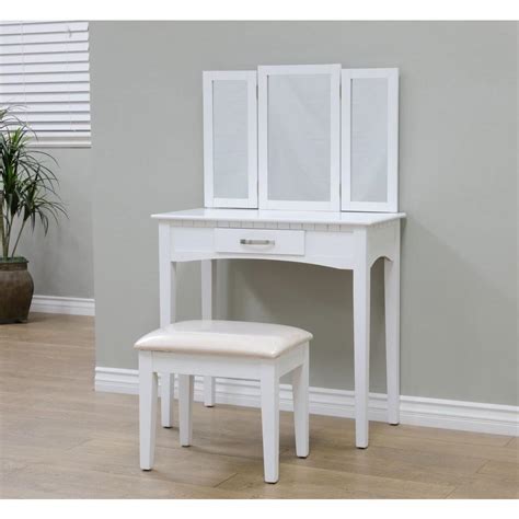 MegaHome 3-Piece White Vanity Set-MH206-WH - The Home Depot