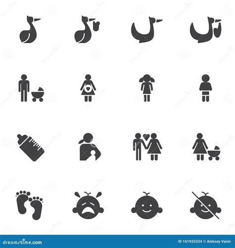 Maternity vector icons set stock vector. Illustration of mother - 161933334