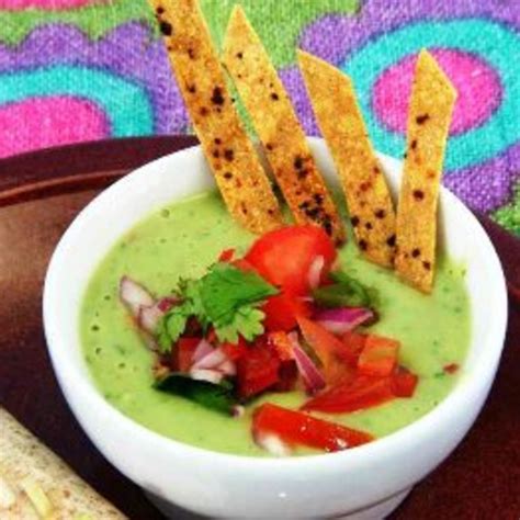 Avocado Cream Soup With Lime-Chili Tortilla Strips