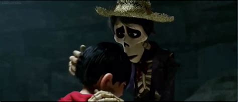 Hector comforts Miguel Rivera in the cenote from Coco | Disney animated ...