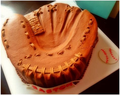 Baseball glove cake for a baseball fan family to welcome baby boy "Easton" | Superhero birthday ...