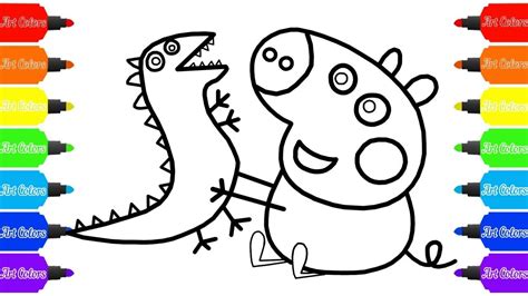 Peppa Pig George Dinosaur Coloring Pages - Coloring and Drawing