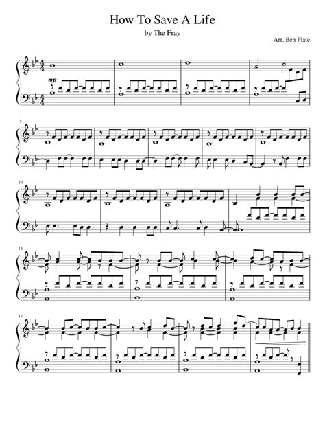 The Fray - How to Save a Life (Piano) Sheet music for Piano (Solo ...