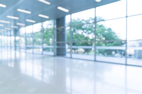 Free Photo | Blurred abstract background interior view looking out toward to empty office lobby ...