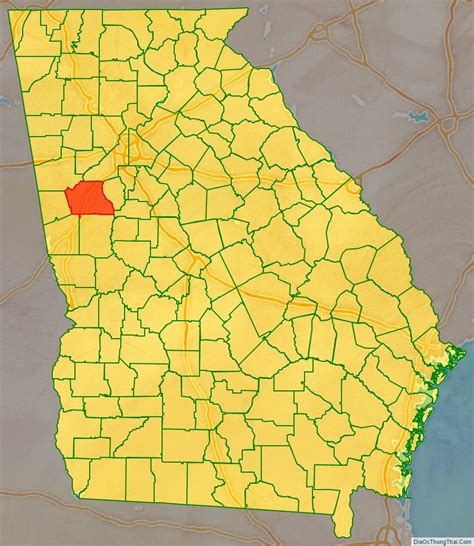 Map of Coweta County, Georgia