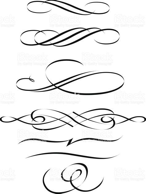 A selection of decorative scrolls and flourishes. | Tattoo lettering fonts, Flourish calligraphy ...