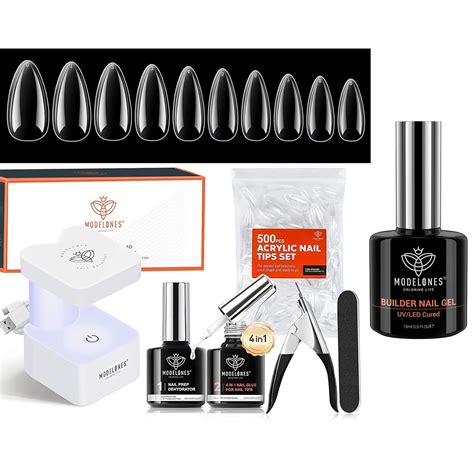 Amazon.com : modelones Nail Tips and Glue Gel Kit & 7-in-One Builder Nail Gel, Gel x Nail Kit ...