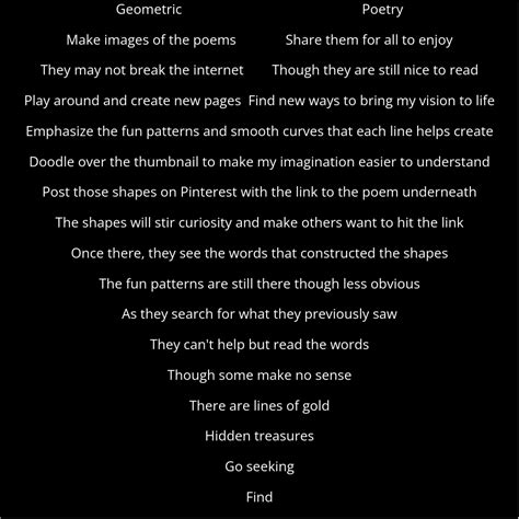 Pinterest - Geometric Poems