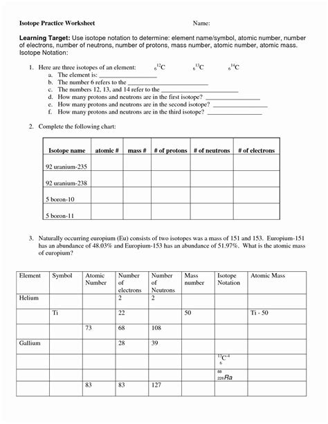 Isotope Practice Worksheet Answers Luxury 12 Best Of Periodic Table ...