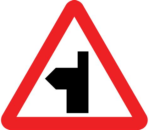 Side road ahead sign (left) - Theory Test