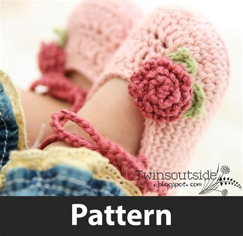 Crochet Pattern Baby Ballet Flats and Mini Crochet Flowers - Etsy