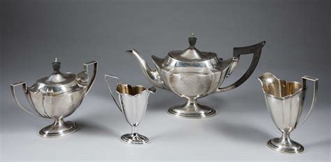 Antique Gorham, Plymouth Pattern, Sterling Silver Tea Set