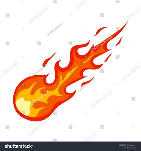 Fire Comet Fireball Drawing On White Stock Illustration 2220380049 | Shutterstock