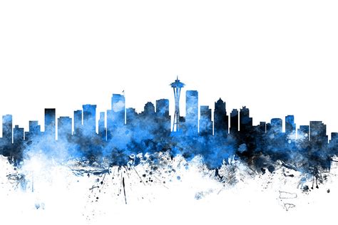 Seattle Skyline Silhouette | Free Printable Cityscape Outline