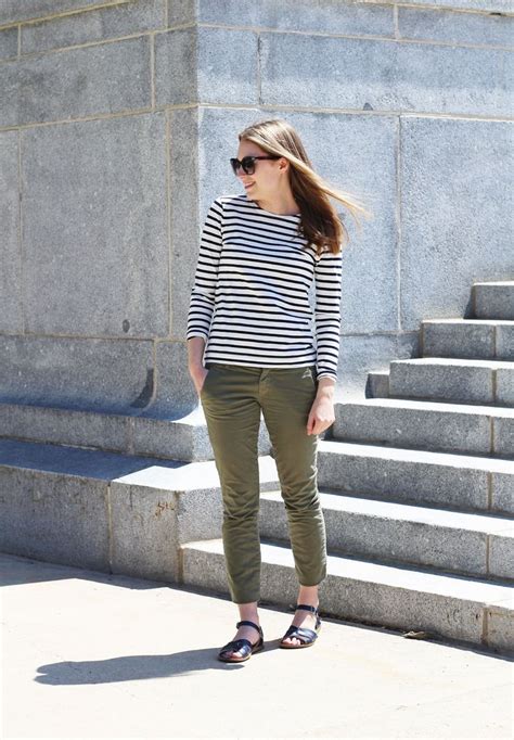 Navy striped spring outfit with navy Salt Water sandals — Cotton Cashmere Cat Hair | Saltwater ...