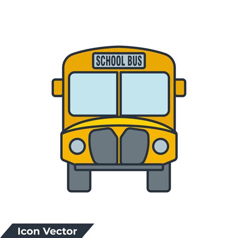 school bus icon logo vector illustration. school bus transportation symbol template for graphic ...