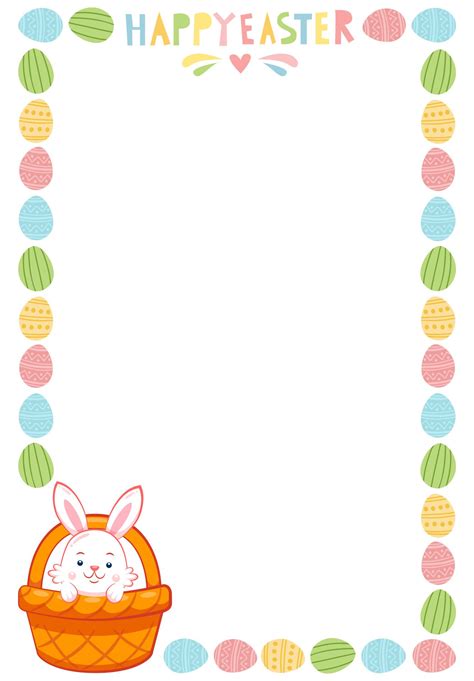 Easter Bunny Borders - 10 Free PDF Printables | Printablee