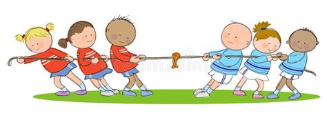 Tug of War stock vector. Illustration of cheerful, teamwork - 31150414