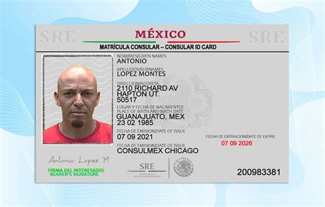 Mexican Consular ID Card Template PSD