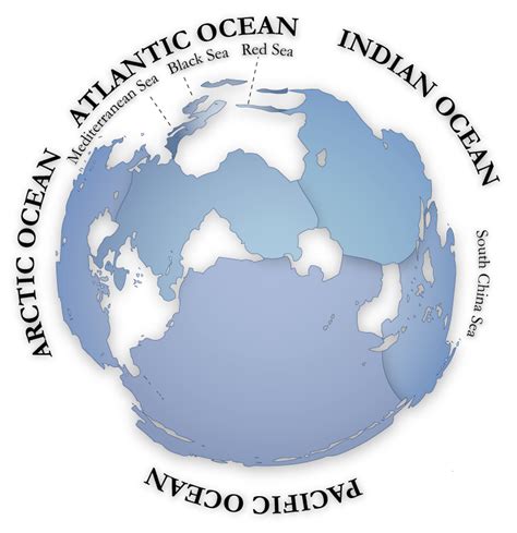 Ocean-Centric Map | Oceans of the world, Ocean day, Ocean