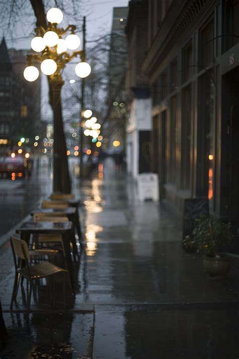 Rainy Street Photography Seattle Rain-Soaked Urban Street In Boston ...