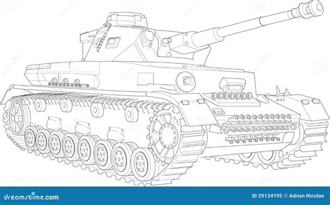 Panzer IV Tank Sketch Stock Image | CartoonDealer.com #29134195