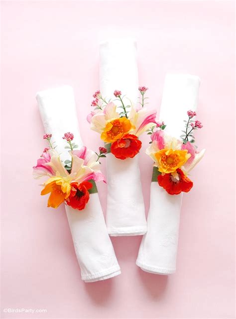 DIY Floral Napkin Rings - Party Ideas | Party Printables Blog