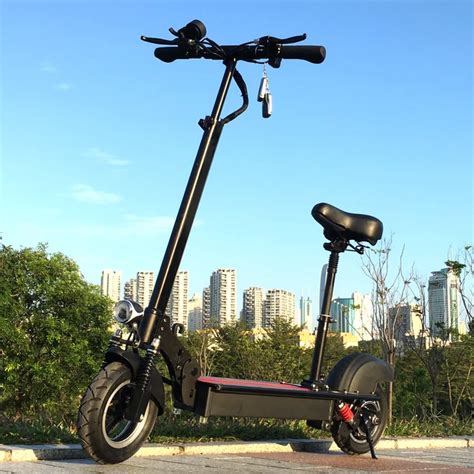 FLJ 10 inch Adult Electric Scooter with Seat Foldable e scooter bike bicycly 500W kick motor ...