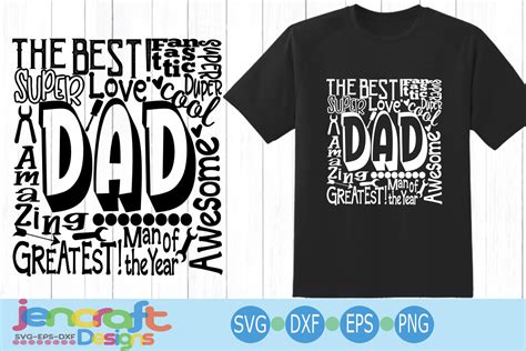 Dad SVG, Father's Day SVG, typography word art Svg, Eps, Dxf (265205) | SVGs | Design Bundles