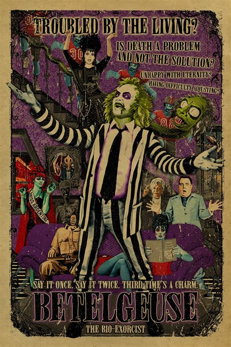 BETELGEUSE BETELGEUSE BEETLEJUICE Movie Poster. 12x18. Kraft Paper. Goth. Horror. Gothic. Art ...