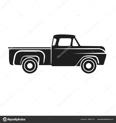 Old retro pickup truck vector illustration. Vintage transport vehicle ...