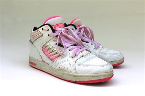 Leather High Tops, White Leather, White Lace, Pink White, La Gear Sneakers, High Top Sneakers ...