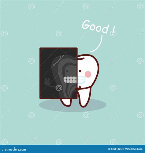 Cartoon tooth with X ray stock vector. Illustration of cute - 62551125