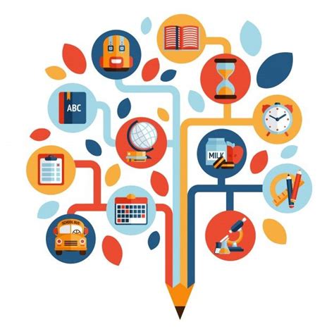 Premium Vector | Tree with education icons in 2024 | Education icon ...