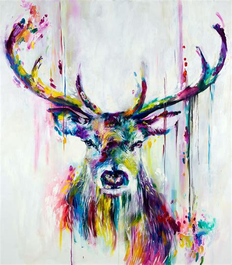 Katy Jade Dobson 'Prism Stag' Oil Painting - The Spectrum Collection ...