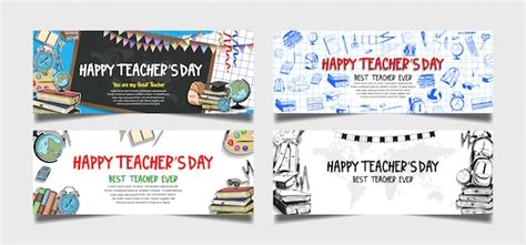 Premium Vector | Happy teachers day banner collection