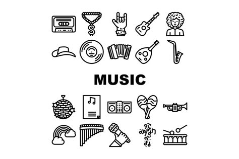 Music Genres Audio Performance Icons Set Vector (2236611)