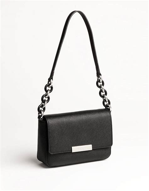 Michael michael kors Cynthia Small Shoulder Bag in Black | Lyst