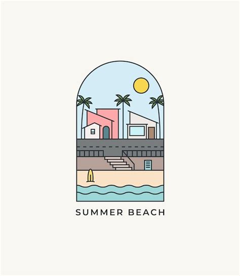 Premium Vector | Summer beach vibes sunny day at street shop logo vector icon colorful illustration