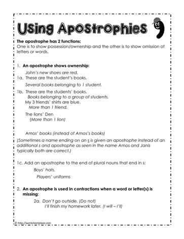 Apostrophe-Rules, How to use the ... | Apostrophe rules, How to ...