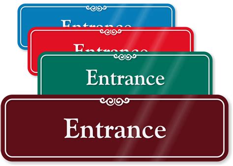 Entrance Door Signs & Labels - Engraved Entrance Signs