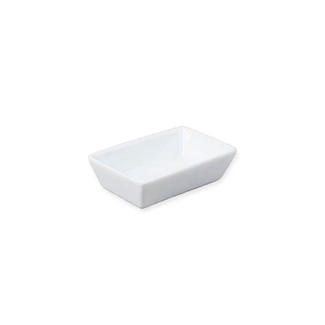 Rectangular 4oz. Porcelain Sauce Bowl - The Event Rental Co.