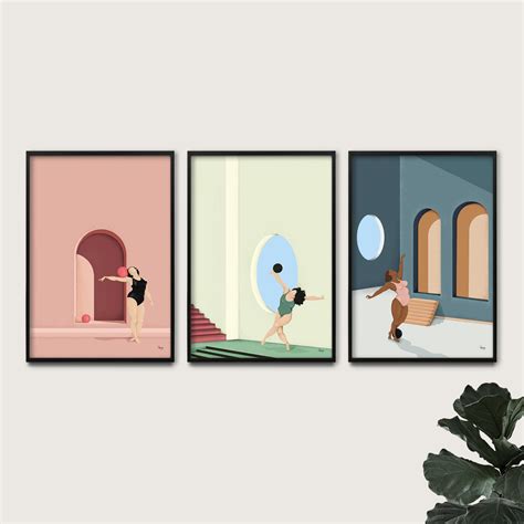 Inner Peace Fine Art Illustration Print, Wall Art, Yoga Prints, Architecture Print, Interior ...