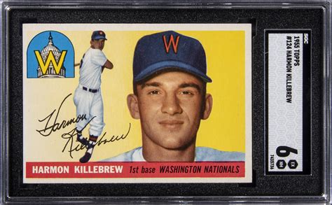 Lot Detail - 1955 Topps #124 Harmon Killebrew Rookie Card – SGC EX-MT 6