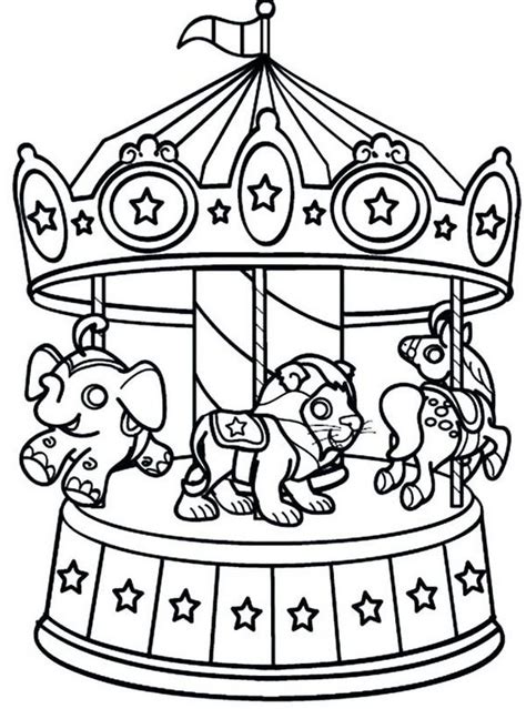 13 Meticulously Rendered Carousel Coloring Pages for Boys and Girls ...