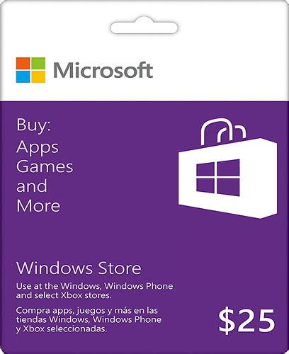 Best Buy: Microsoft $25 Gift Card for the Windows Store WINDOWS GIFT CARD