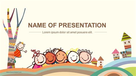 Happy Children PowerPoint Template for Education
