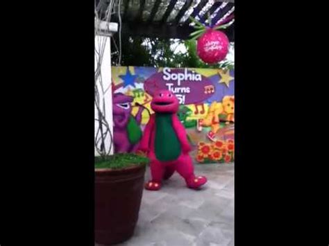 Barney Dancing In a 5 year old's Bday Party LOL - YouTube